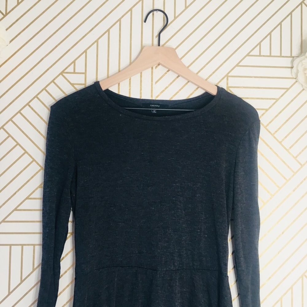 Forever 21 | Long Sleeve Gray Skater Dress - Picture 3 of 6